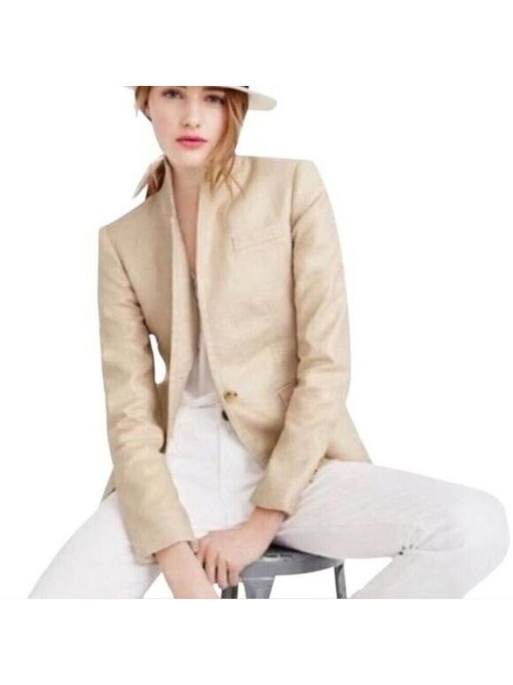 J. Crew Regent Blazer In Metallic Linen Size 4 - Picture 2 of 13